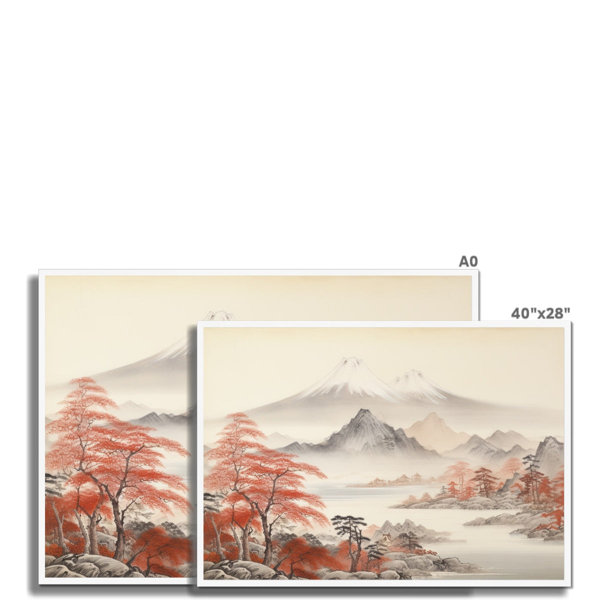 "変わりゆく葉" (Kawariyuku ha), (Leaves Of Change) Framed Print